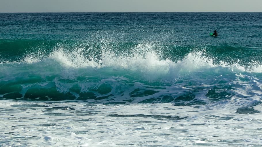 Wave, Smashing, Spray, Foam, Wind, spectacular, sea, nature HD wallpaper