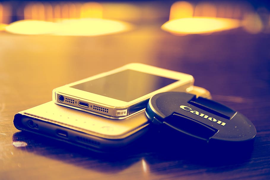 iphone, canon, mobile, beautiful, tone, collocation, technology HD wallpaper
