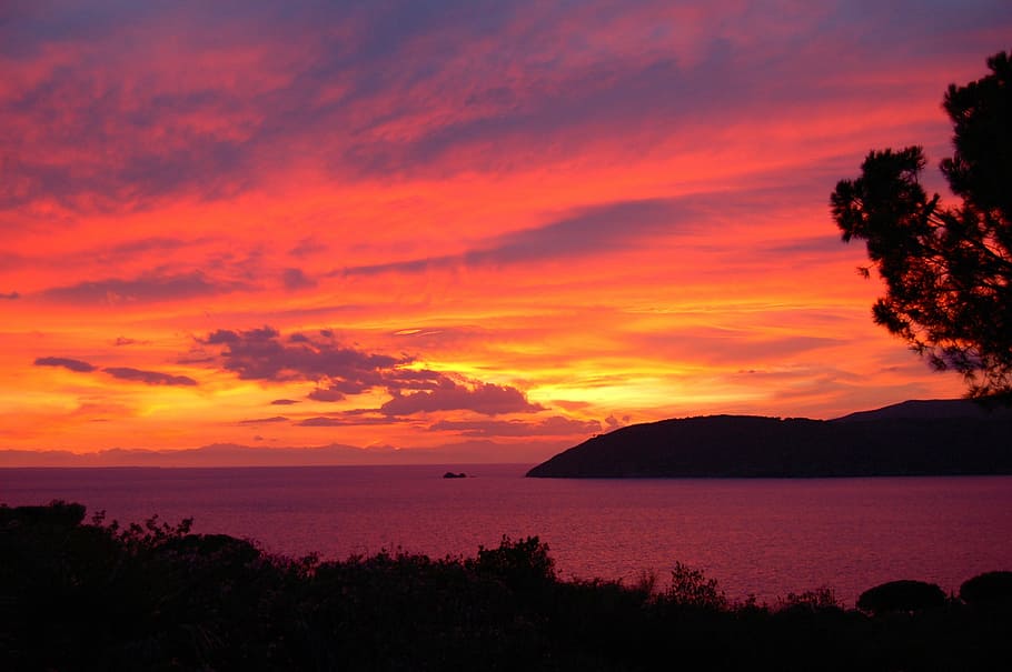 sunset, panoramic, nature, landscape, sea, water, sky, cloud - sky HD wallpaper