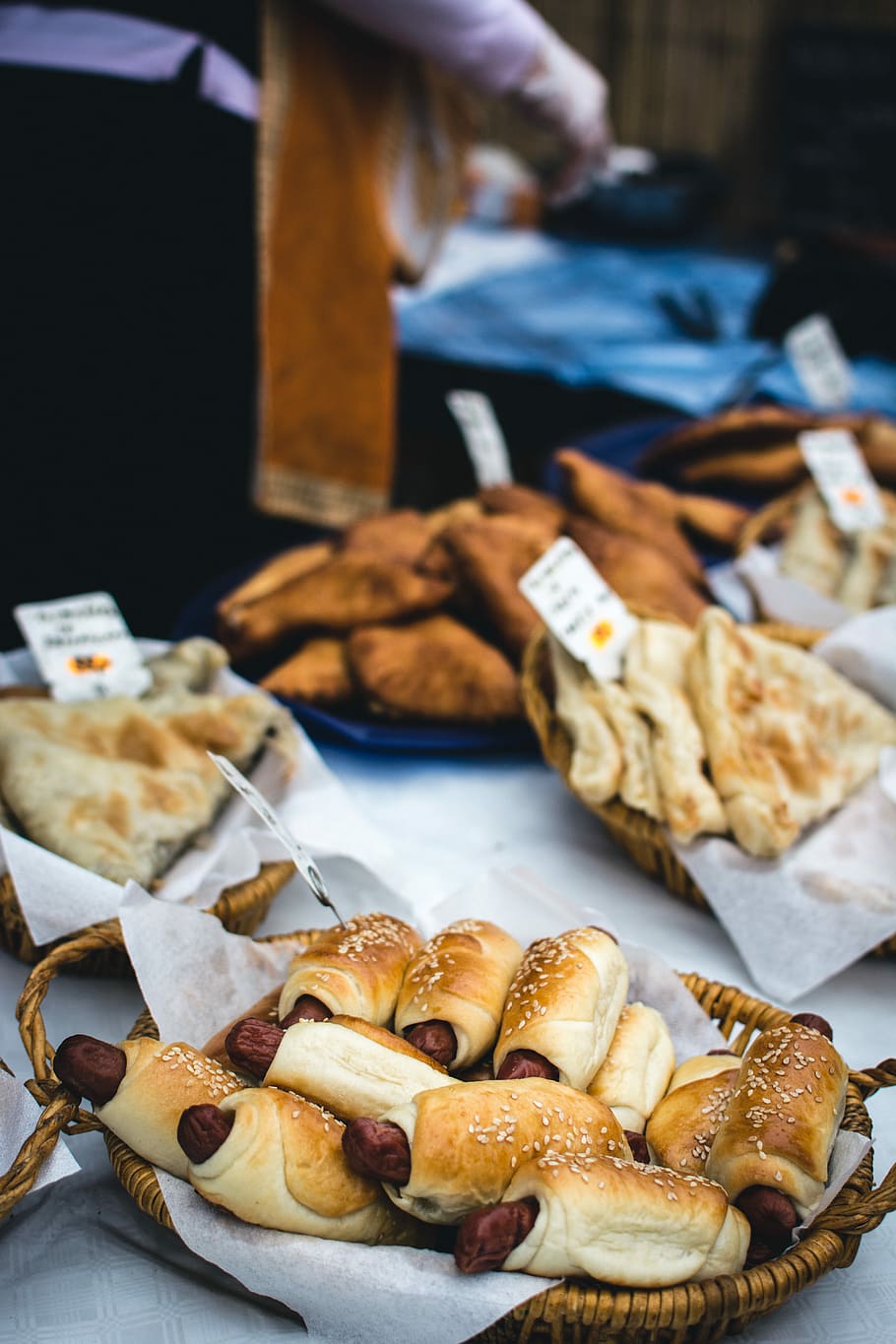 Sausage rolls, outside, pastry, snack, street food, gourmet, freshness