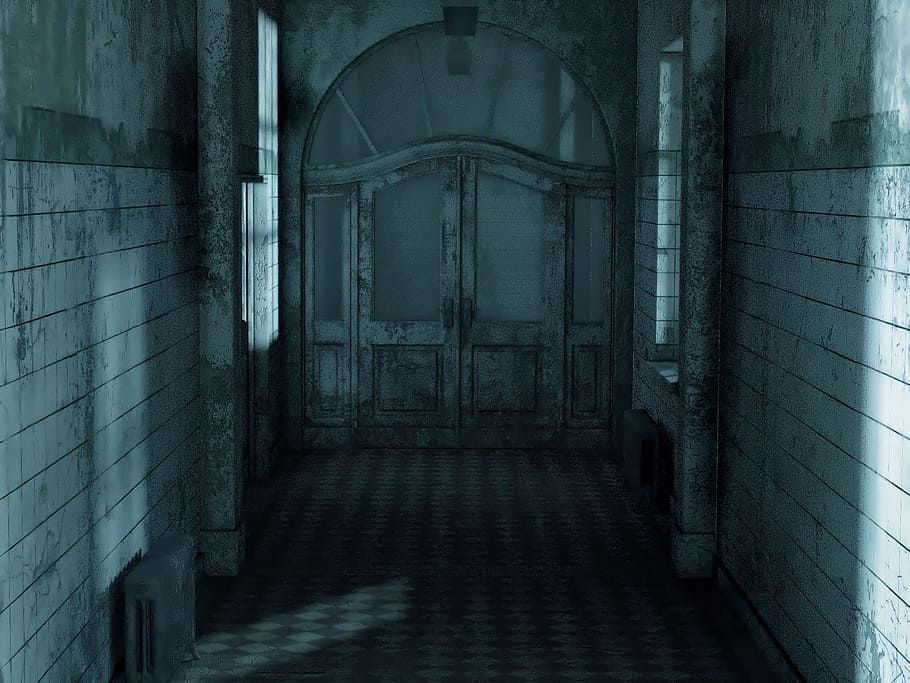 empty concrete hallway, space, wall, lost place, leave, ruin HD wallpaper