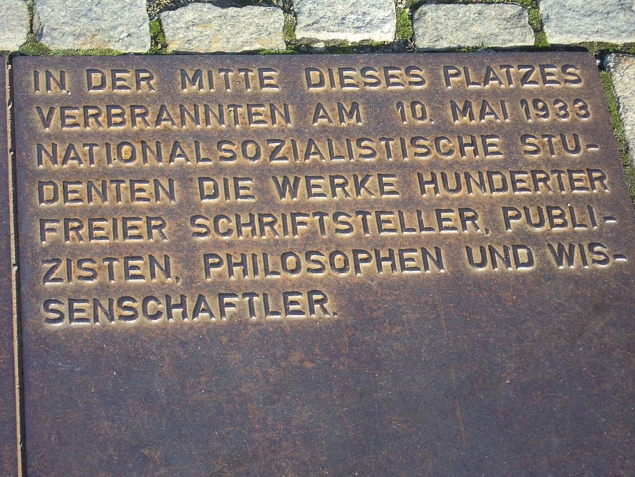berlin, plaque, book burning, bebelplatz, old library, text HD wallpaper