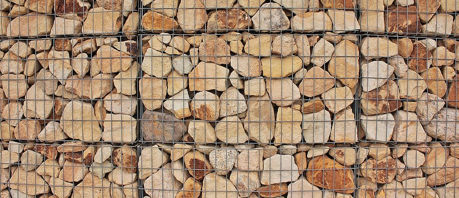 wall, stones, grid, steingitterbox, stone wall, brown, beige HD wallpaper