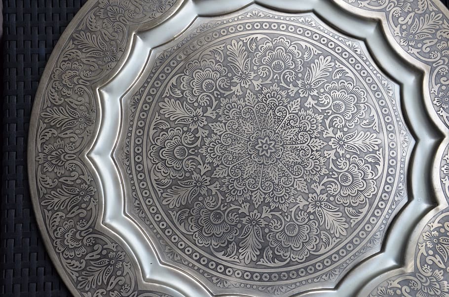 oriental, plate, ornament, pattern, decor, full frame, no people HD wallpaper