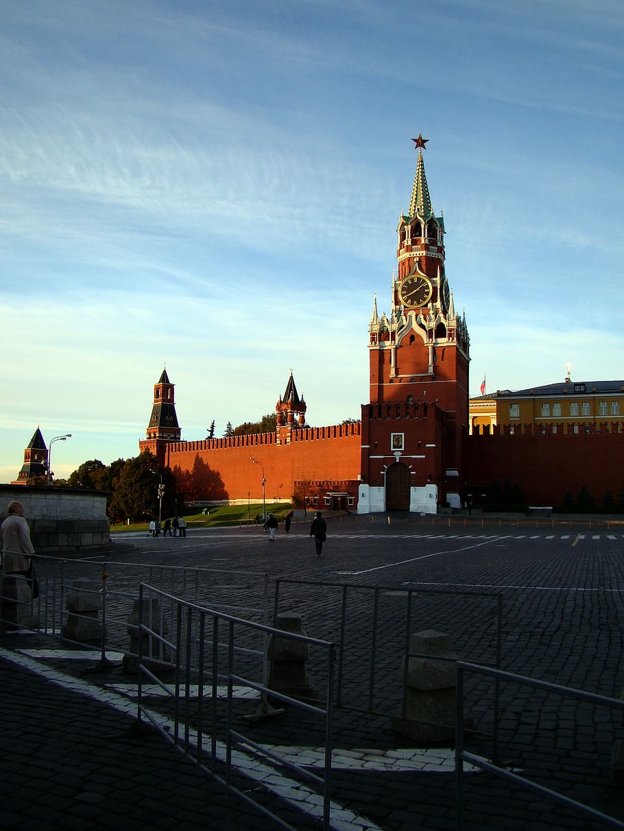 spasskaya tower, kremlin wall, red square, moscow, russia, architecture, HD wallpaper