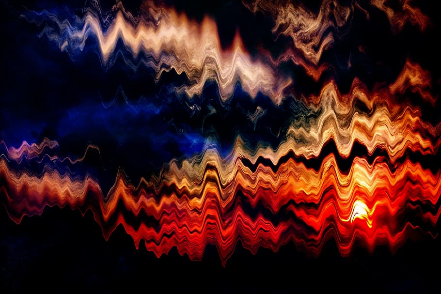 multicolored abstract art, light, darkness, lights, lines, wavy HD wallpaper