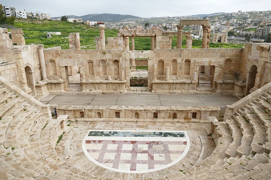 jordan, jerash, gerasa, ruin, pillar, antiquity, temple, roman, HD wallpaper