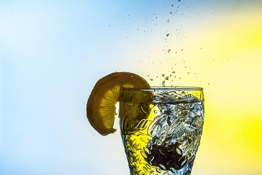 Glass of soda, coca cola, coke, drink, lemon, refreshing, summer, HD wallpaper