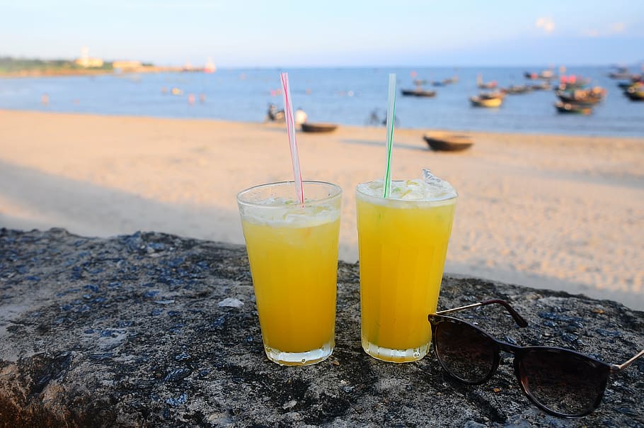relax, sea, beach, drinks, vietnam, food and drink, glass, refreshment HD wallpaper