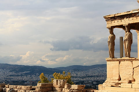 photo of pillars during daytime, acropolis, greece, ancient HD wallpaper