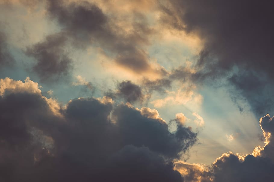 gray clouds at daytime, cloud formation under blue sky during daytime HD wallpaper