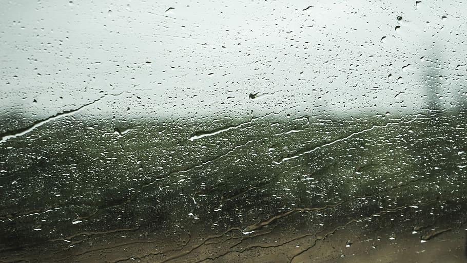 rain droplets on car windshield, brown, drops, glasses, gray HD wallpaper