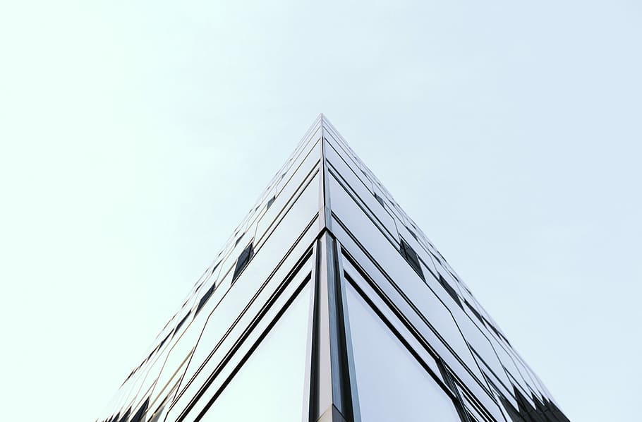 worm's eye view of concrete building, architecture, modern, office Building HD wallpaper