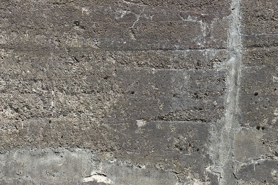 concrete, stone wall, old, weathered, stones, structure, texture HD wallpaper