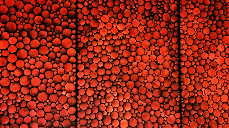art, backgrounds, red, spheres, circles, text, texture, design HD wallpaper