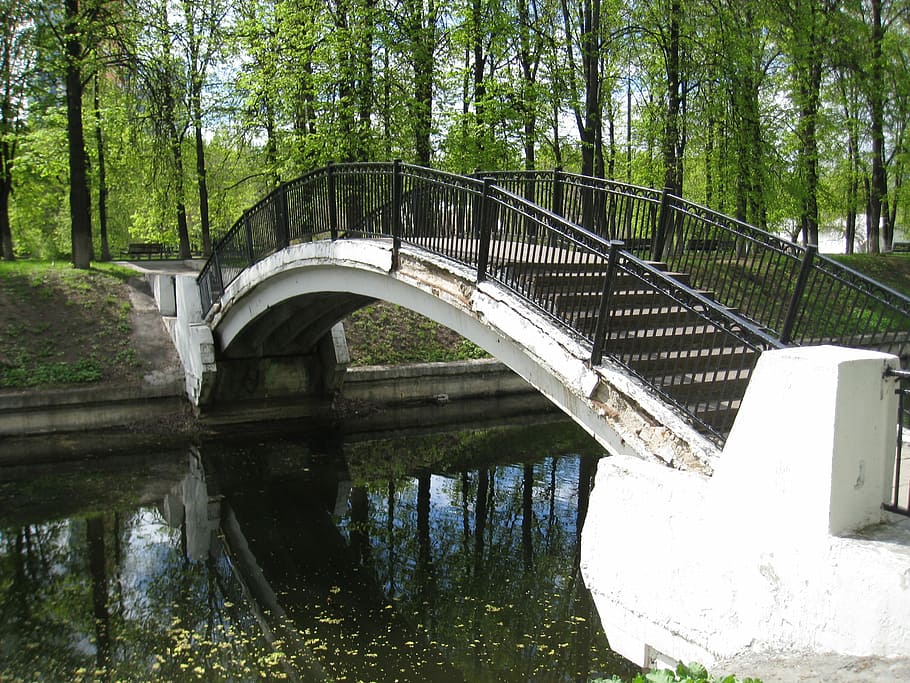 Bridge, River, Reflection, Nature, Park, bridge - man made structure HD wallpaper