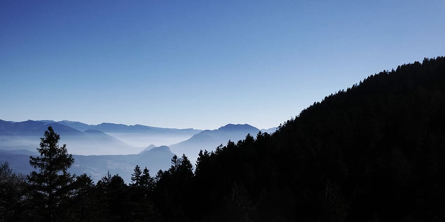 bird's eye view of Smoky Mountain National Park, silhouette of mountain HD wallpaper