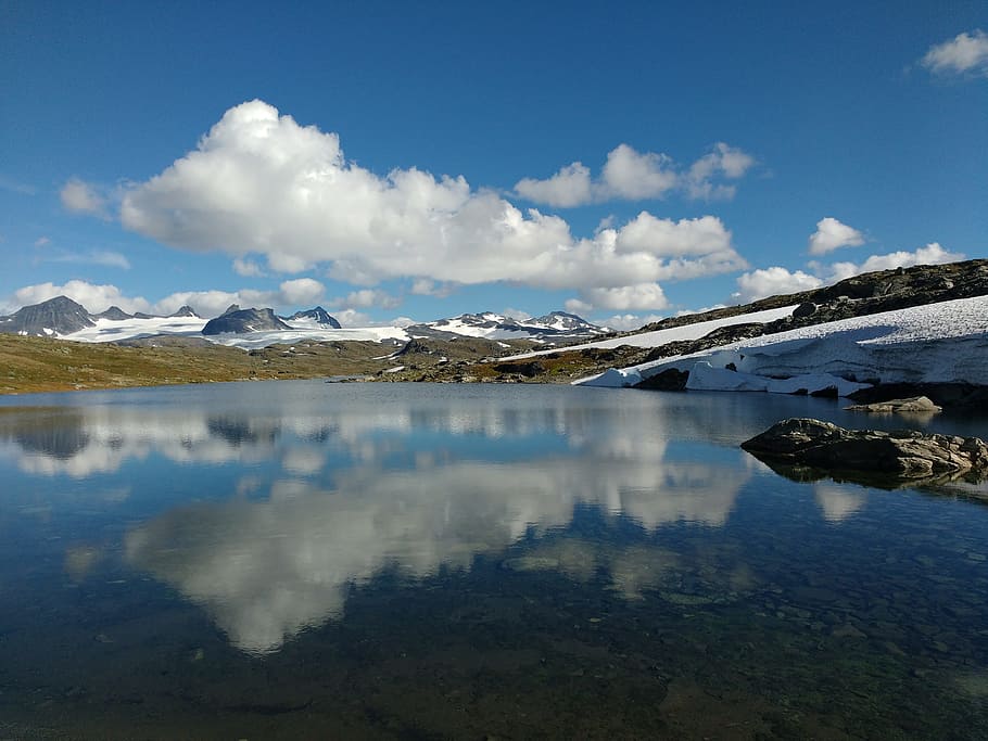 Nature, Lake, Landscape, Clouds, mountain, water, scenics, sky HD wallpaper