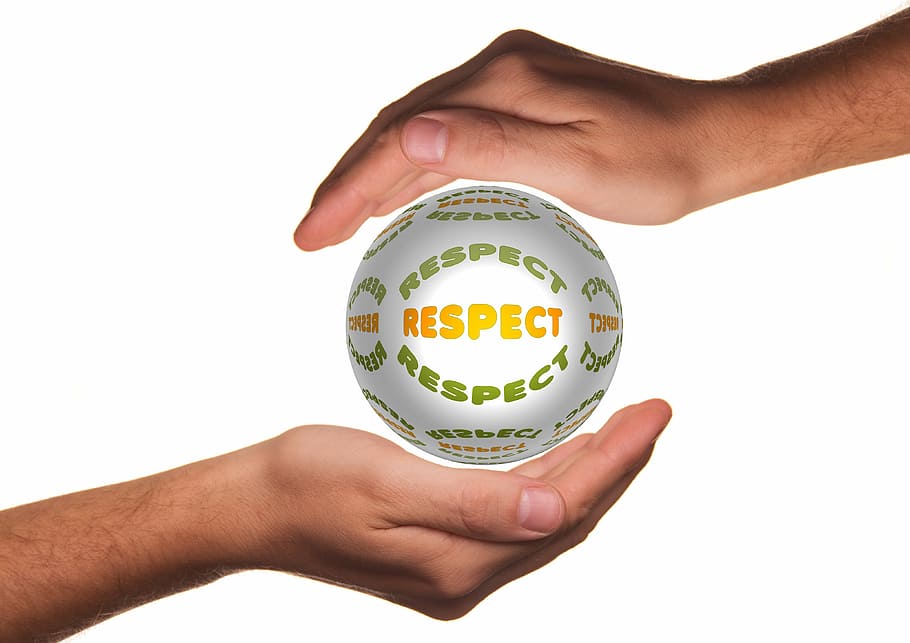respect text between hand, offer, handful of, help, awe, attention