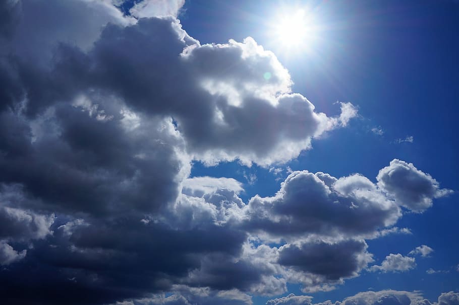Clouds, Blue, Sunshine, Light, sky, cloudscape, cloud - sky HD wallpaper