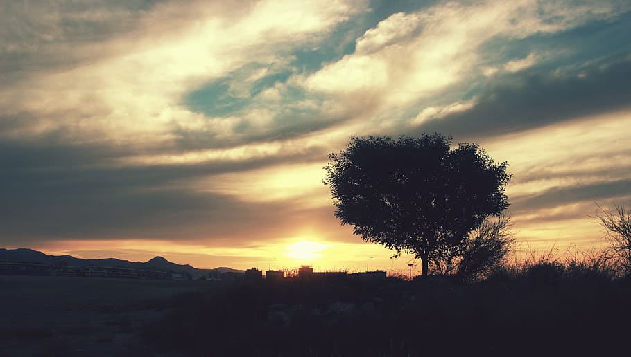 Dawn, Tomorrow, Day, Spain, Malaga, andalusia, clouds, sky, HD wallpaper