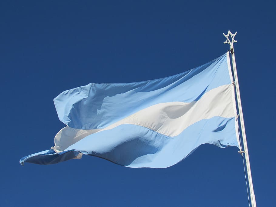 argentina flag, wave, celeste, nation, country, albiceleste HD wallpaper