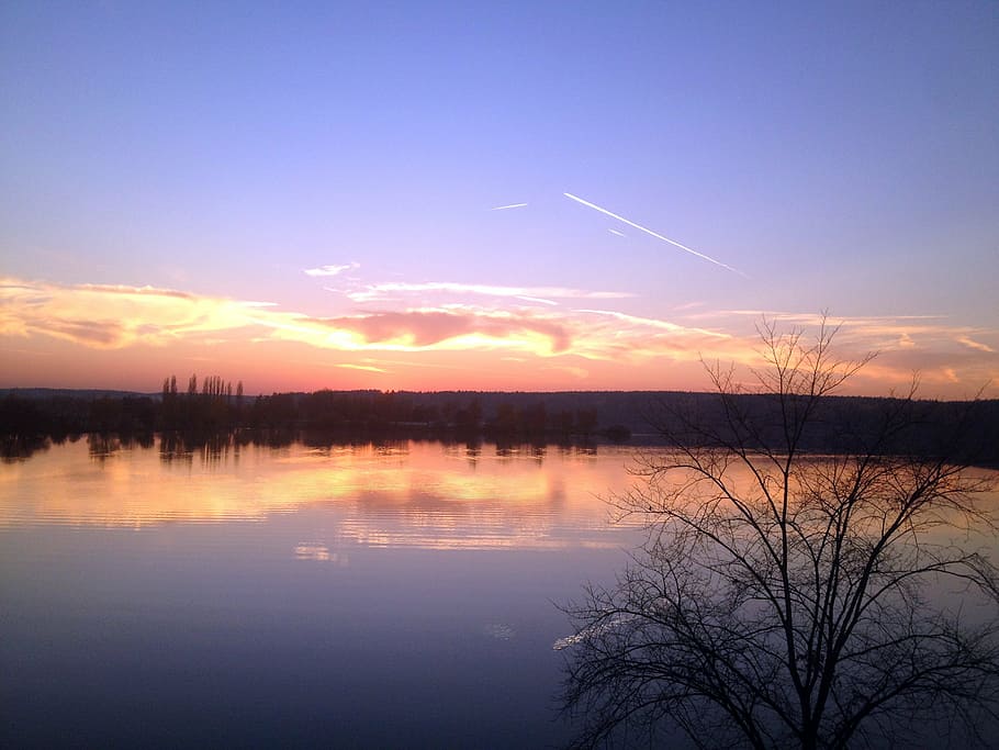 winter, dam, dawn, heaven, water, sky, nature, light, sunset HD wallpaper