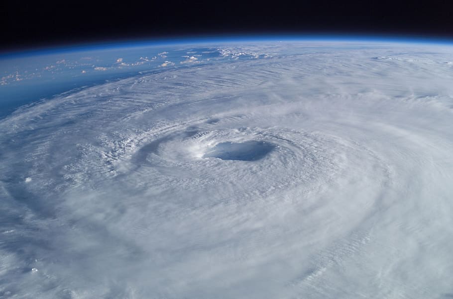 aerial photography of clouds, tropical cyclone, hurricane, isabel, HD wallpaper