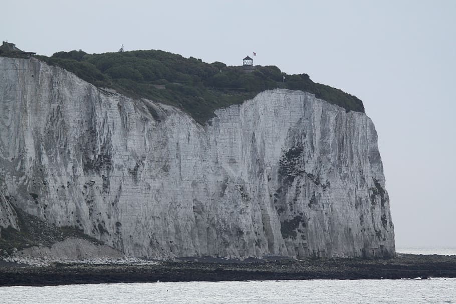 dover, white cliffs, sea, coast, path, england, united kingdom, HD wallpaper