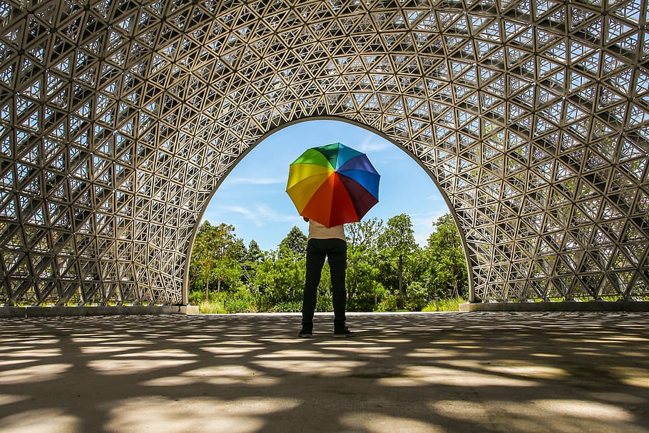 rainbow colored umbrella online