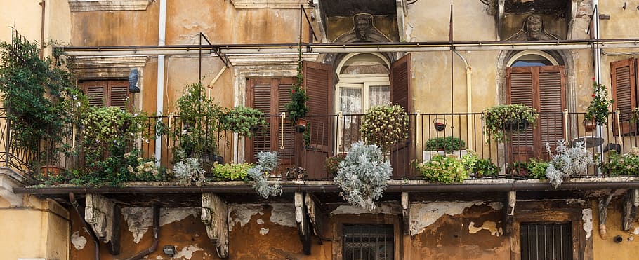 Balcony, Facade, Building, Old Town, homes, home front, historically HD wallpaper