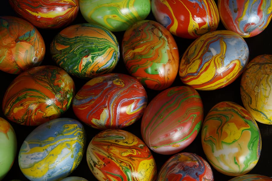 egg, easter eggs, colorful, marbled, happy easter, decoration HD wallpaper