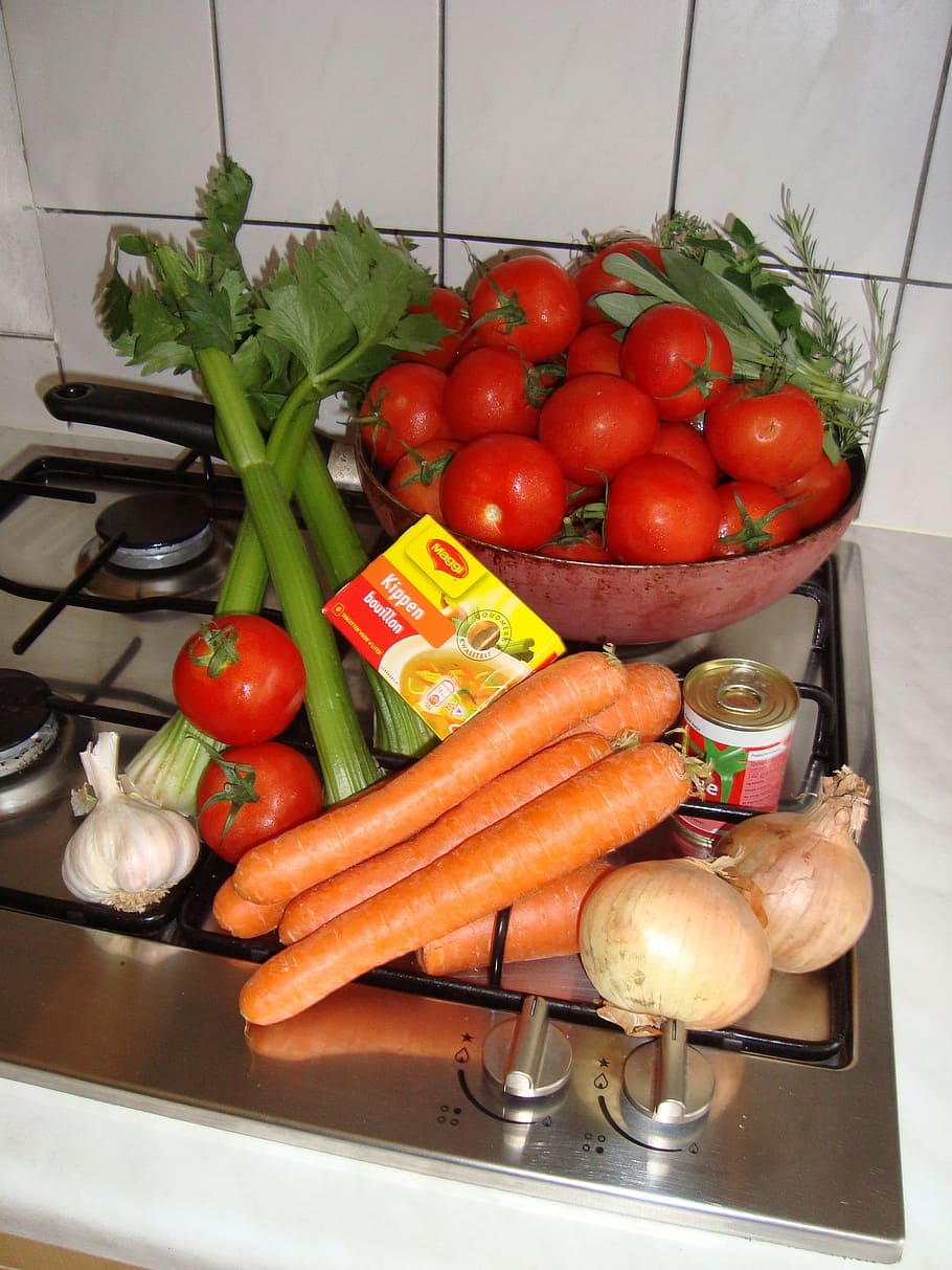 still life, vegetable, soup, food and drink, tomato, freshness HD wallpaper