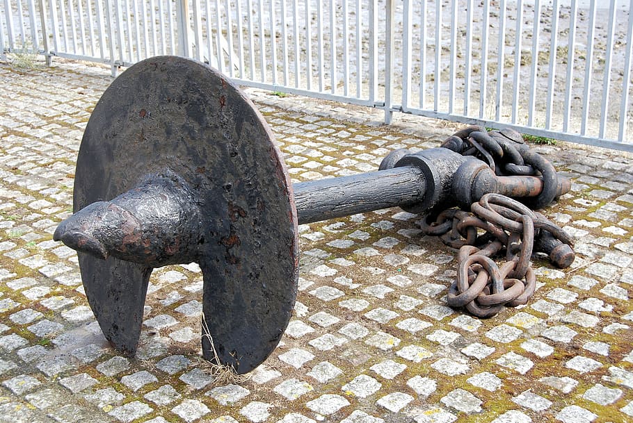 Anchor, Marine, Rust, Chain, Wood, Iron, metal, rusty, lock HD wallpaper