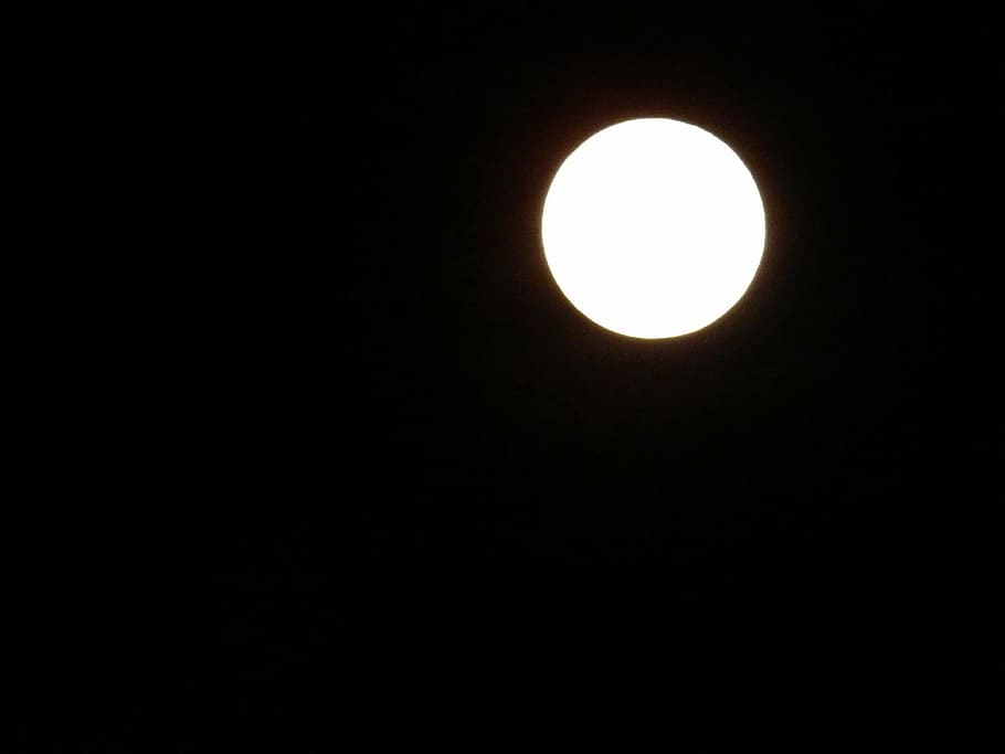 moonlight, full moon, night, sphere, dark, round, astrology HD wallpaper