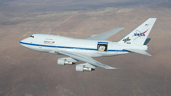 Jetliner, Flying, Boeing 747Sp, Modified, telescope, nasa, national HD wallpaper