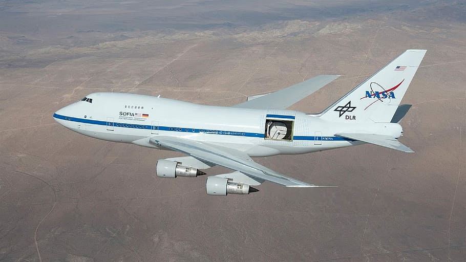 Jetliner, Flying, Boeing 747Sp, Modified, telescope, nasa, national HD wallpaper
