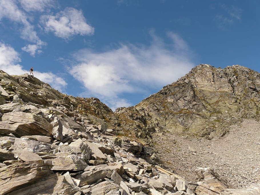 Hike, Mountain, Rock, Scree, Summit, great, monte zucchero HD wallpaper