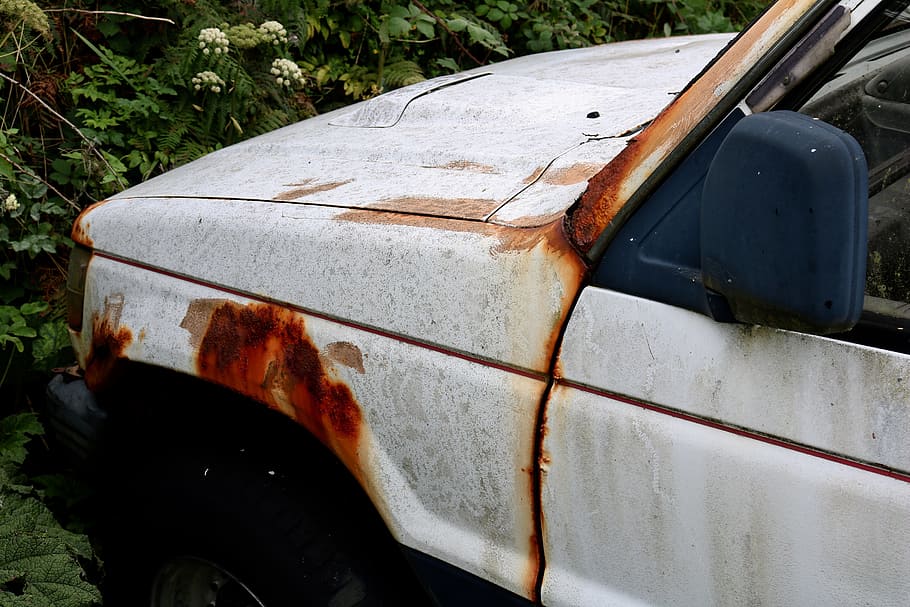 wreck, auto, rusted, broken, stainless, old, oldtimer, scrap HD wallpaper