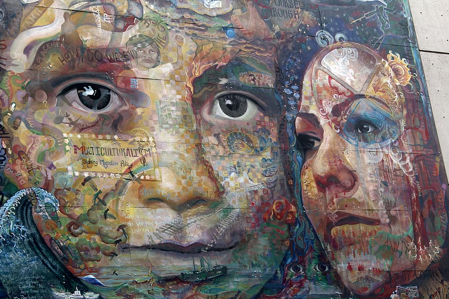 graffiti, face, children, art, street, vancouver, creativity HD wallpaper