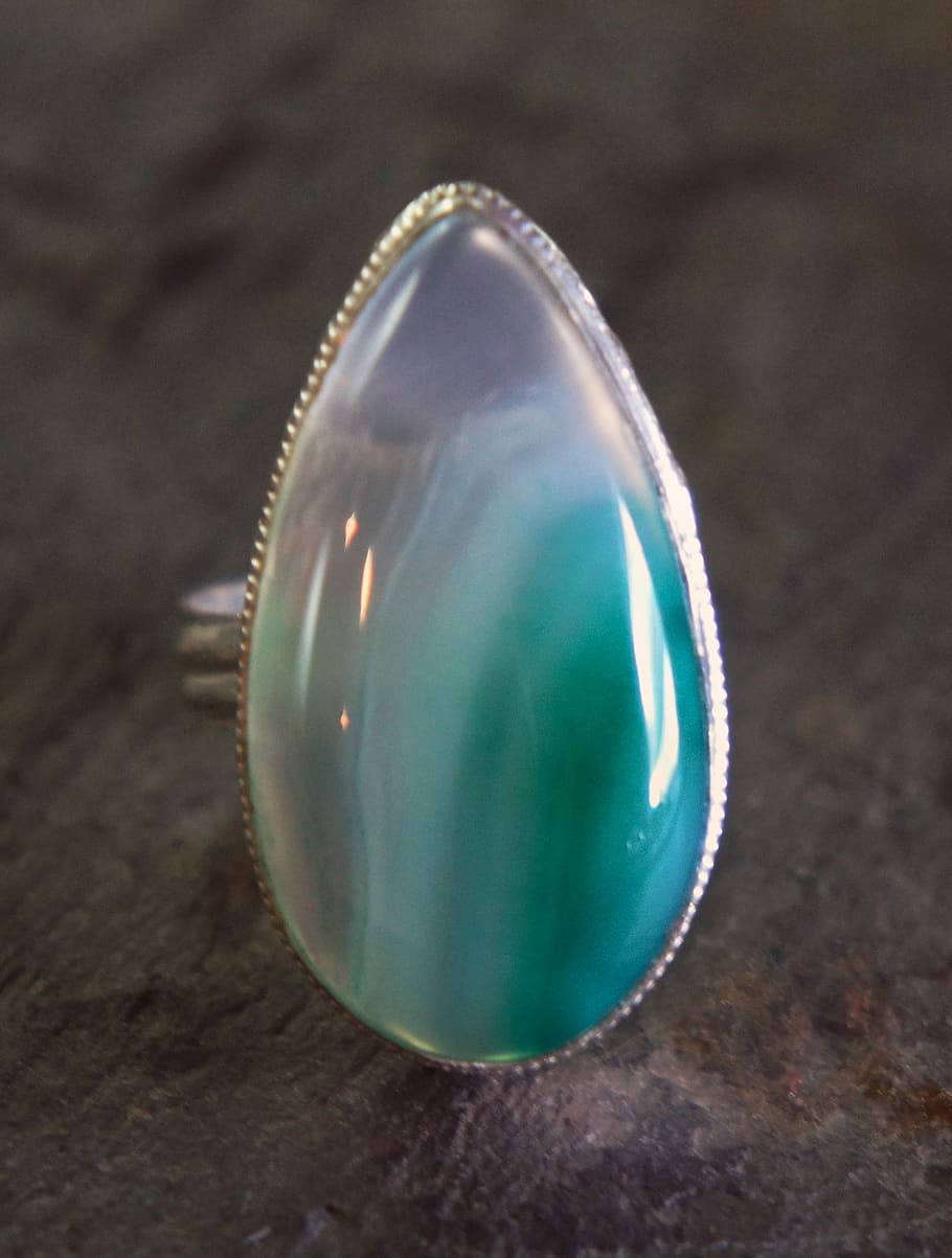 gray and green cabochon, Agate, Teardrop, Clear, Teal, crystal HD wallpaper