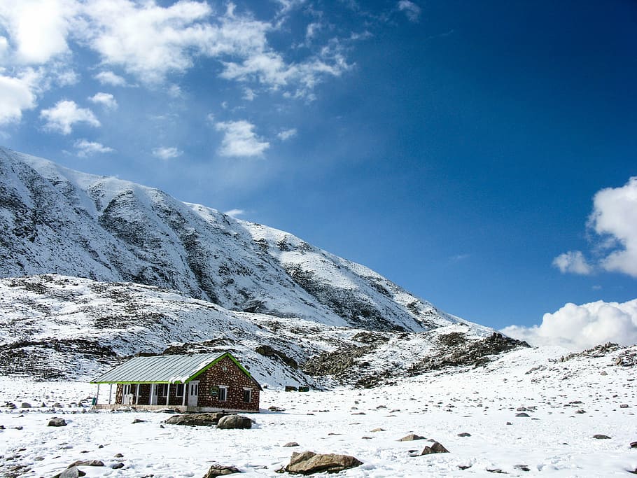 snow, sky, hill, winter, cold, white, nature, snow white, blue HD wallpaper