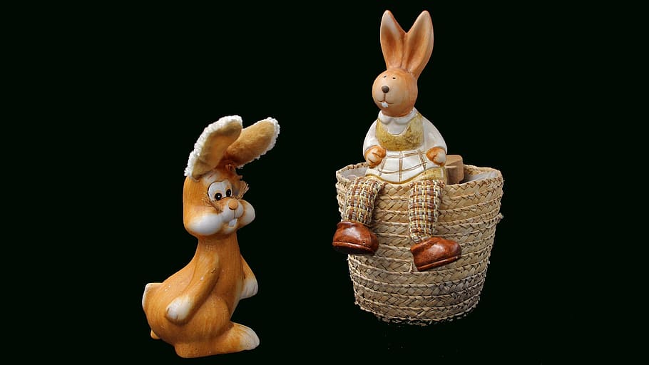 background, easter, ornament, figurine, hare, decoration, studio shot HD wallpaper