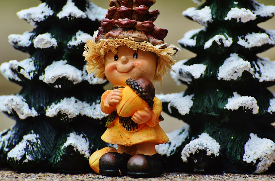 winter, imp, cute, sweet, figure, wintry, deco, christmas, decoration HD wallpaper