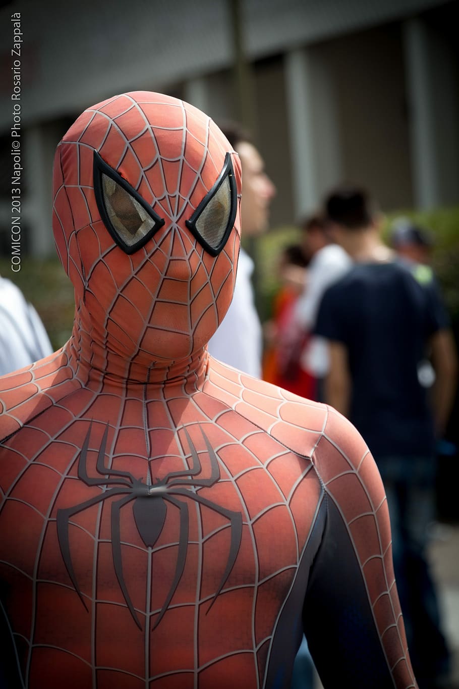 Spider Man, Comicon, Comix, Naples, focus on foreground, adult HD wallpaper