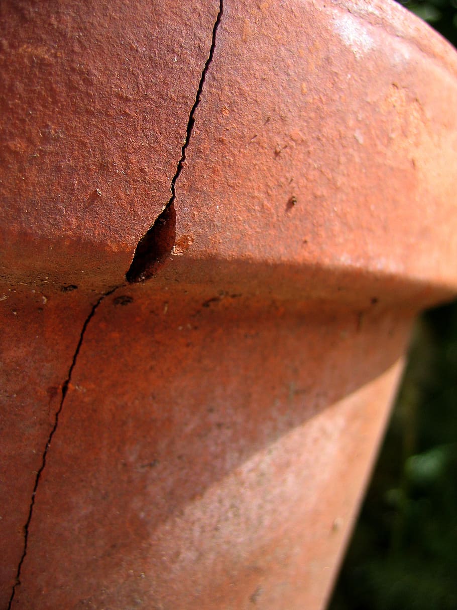 pot, ceramic, plant, crack, terracotta, brown, nobody, close-up HD wallpaper