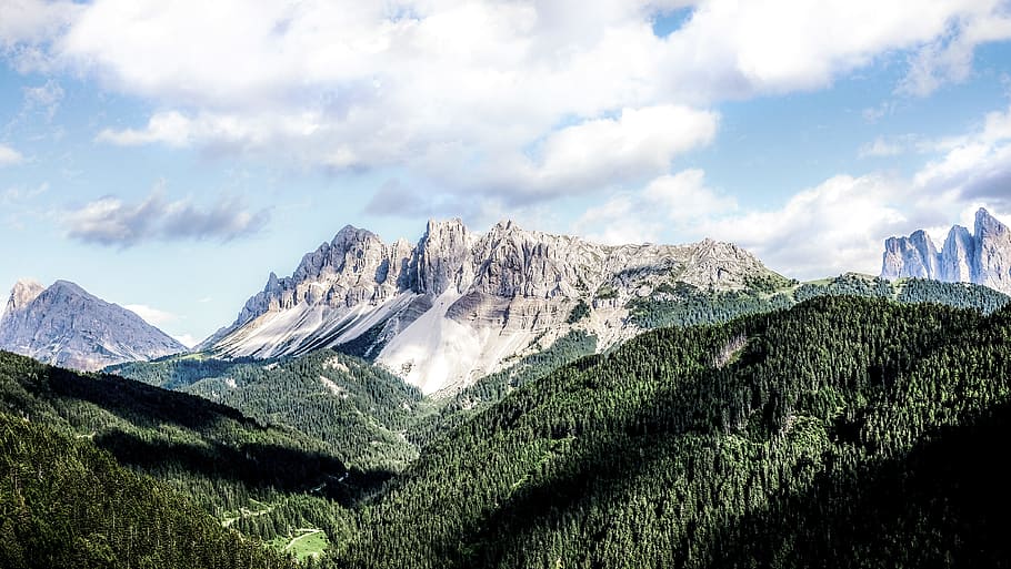landscape photography of mountain, mountain alps under clouds HD wallpaper
