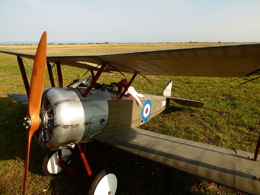 model, the aircraft, sopwith, biplane, historical, sunlight, HD wallpaper