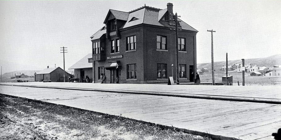 Second Livingston NPRR Depot, 1894 in Montana, buildings, public domain, HD wallpaper