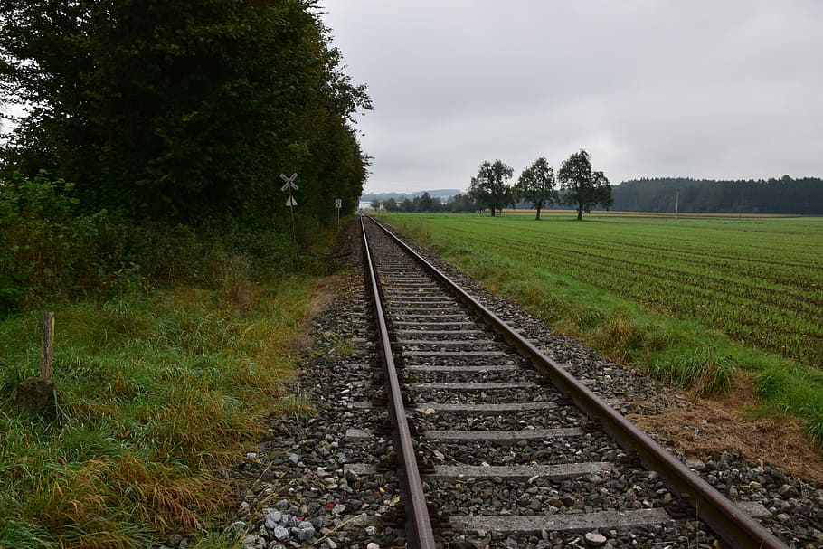 Railway, Rail, Track, Train, railroad track, rail transportation HD wallpaper